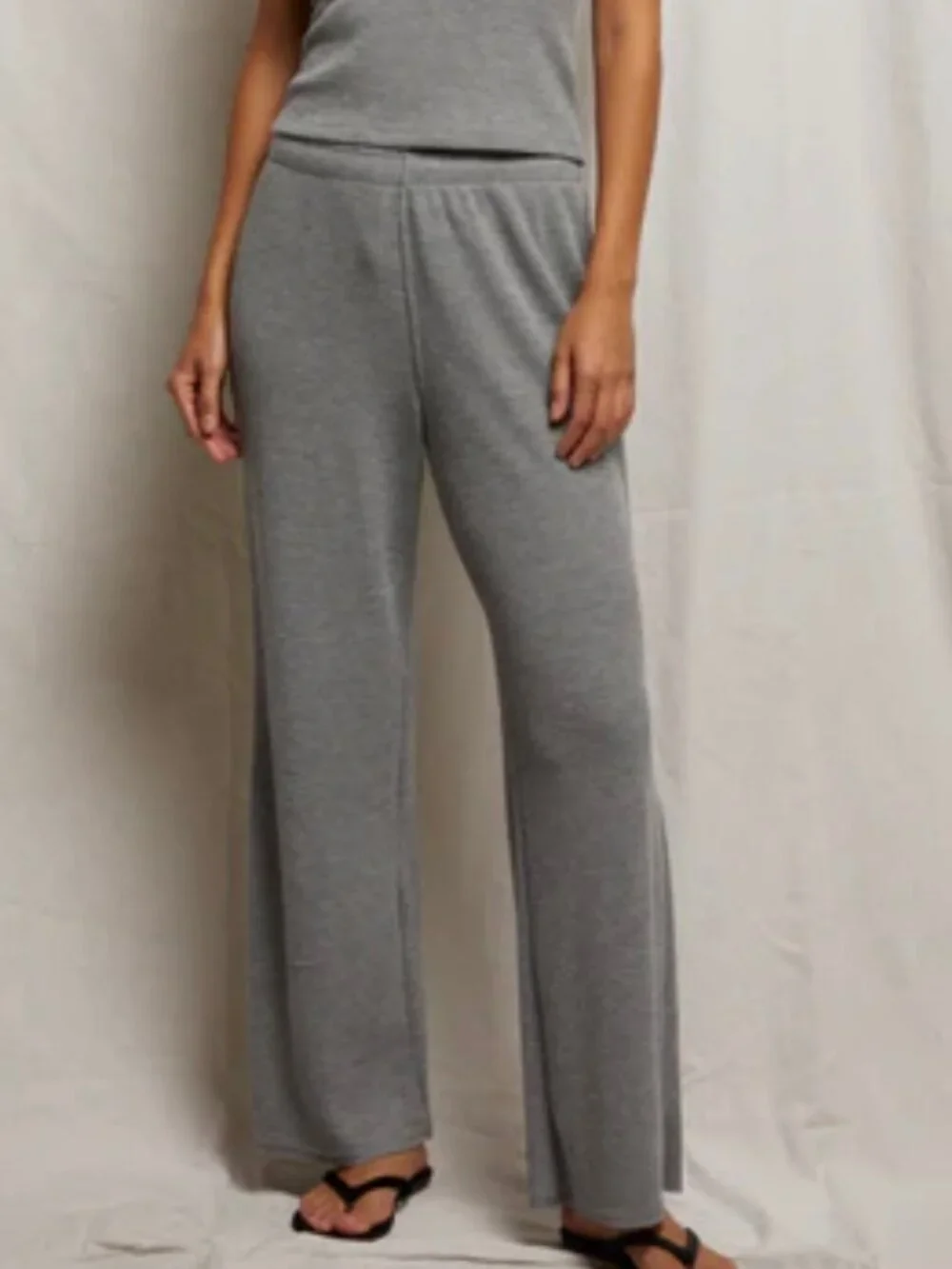 perfectwhitetee Shane Waffle Pant in Heather Grey - Picture 2 of 15